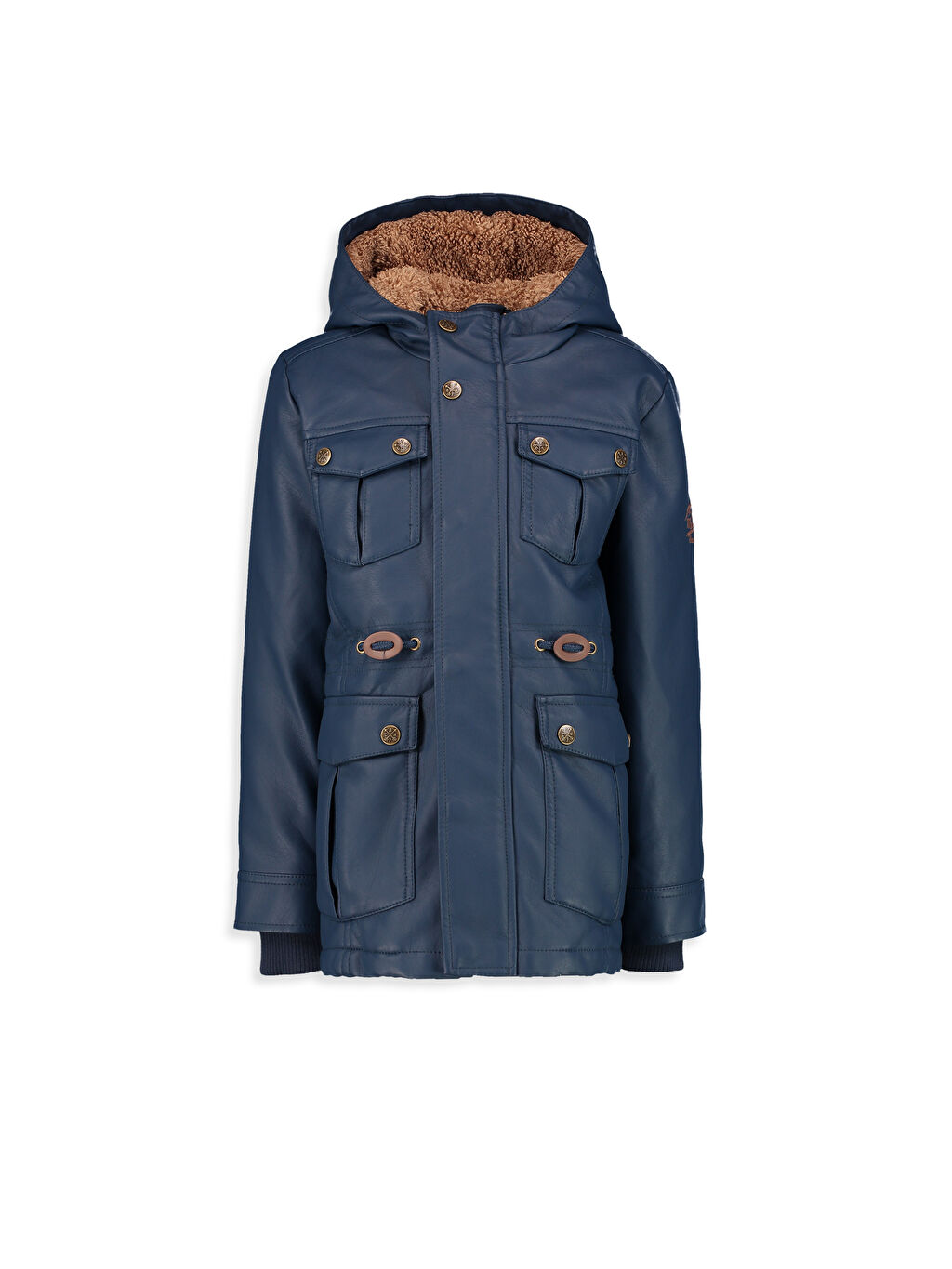 Lacivert Kapüşonlu Deri Görünümlü Erkek Çocuk Ceket LC Lacivert Kapüşonlu Deri Görünümlü Erkek Çocuk Ceket LC