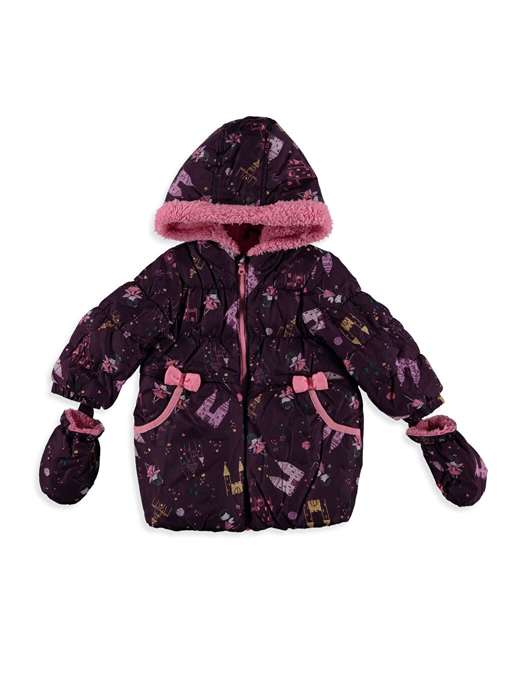 Mor Kız Bebek Polar Astarlı Kaban LC Waikiki
