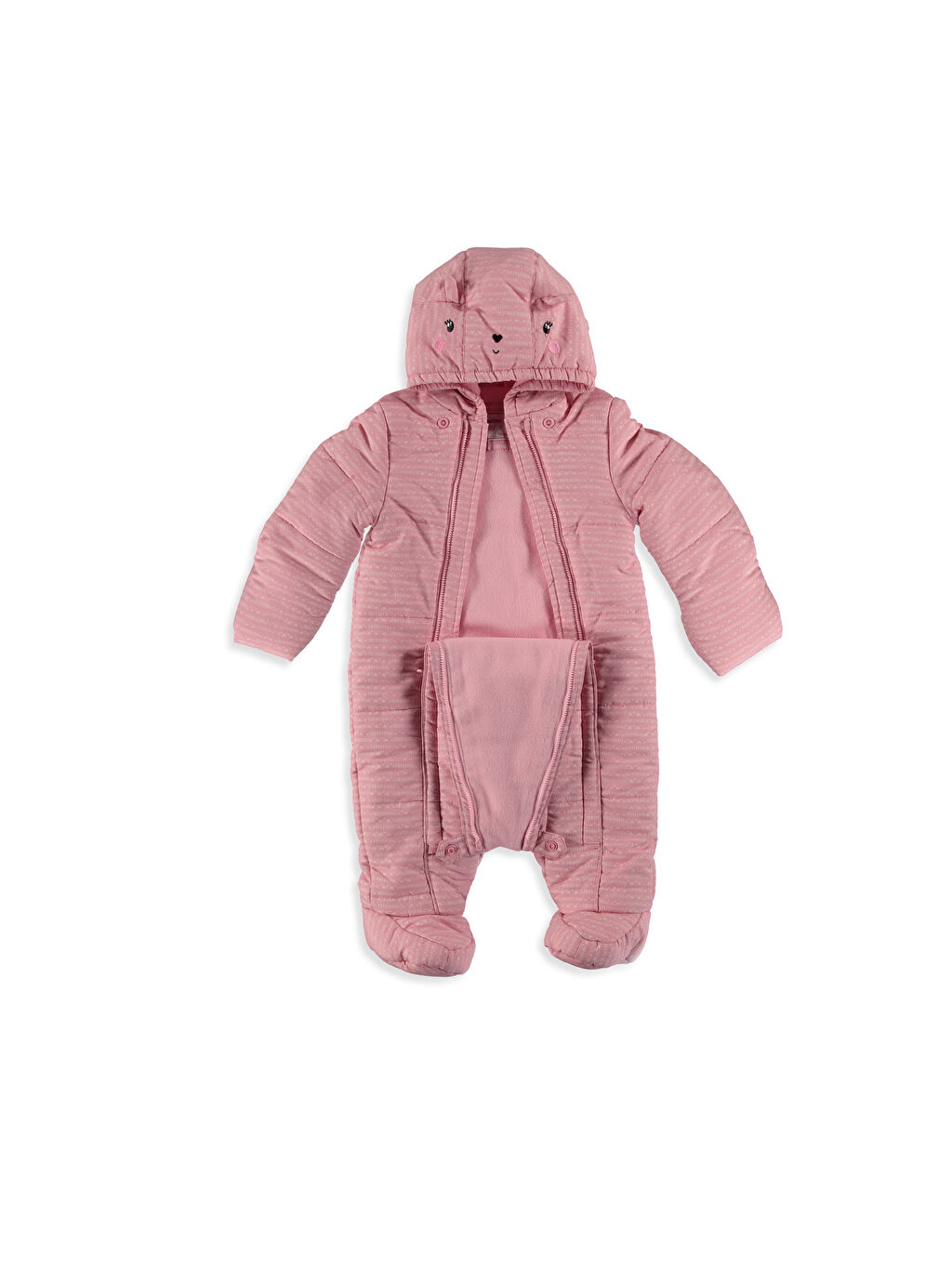 Pembe Pembe Kız Bebek Polar Astarlı Astronot Kalın Mont