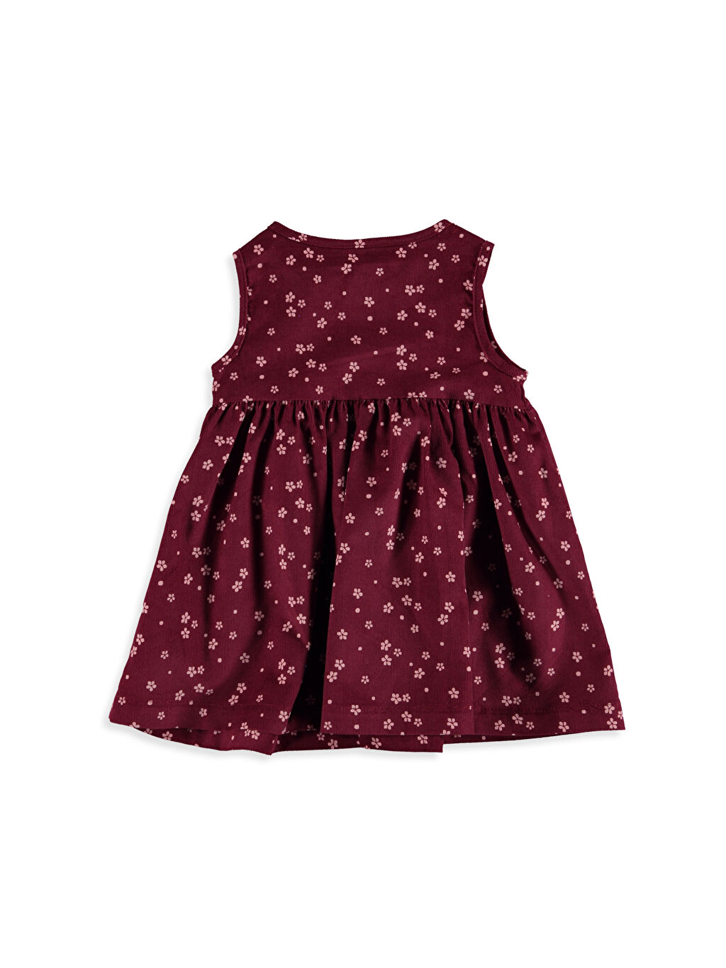 Bordo Kız Bebek Desenli Kadife Elbise LC Waikiki