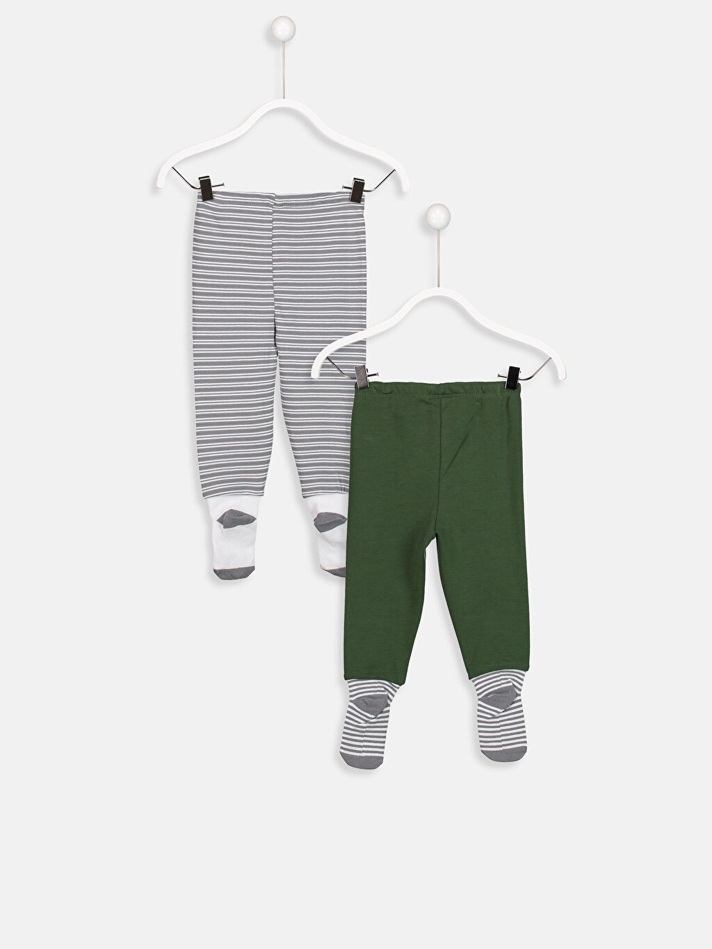 Yeşil Erkek Bebek Çoraplı Pijama Alt 2�li LC Waikiki