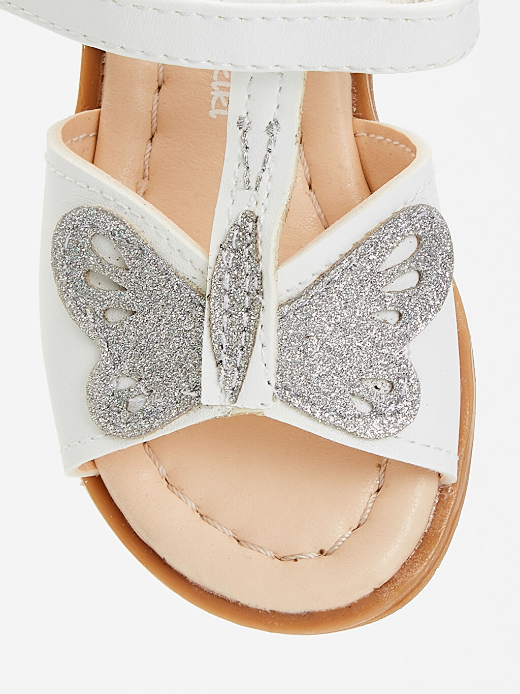 Beyaz Beyaz Kız Bebek Deri Görünümlü Sandalet LC Waikiki Beyaz Beyaz Kız Bebek Deri Görünümlü Sandalet LC Waikiki