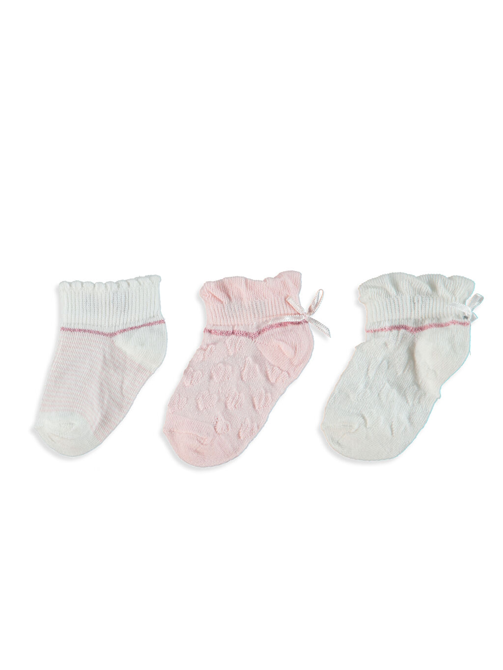 Pembe Kız Bebek Patik Çorap 3�lü LC Waikiki