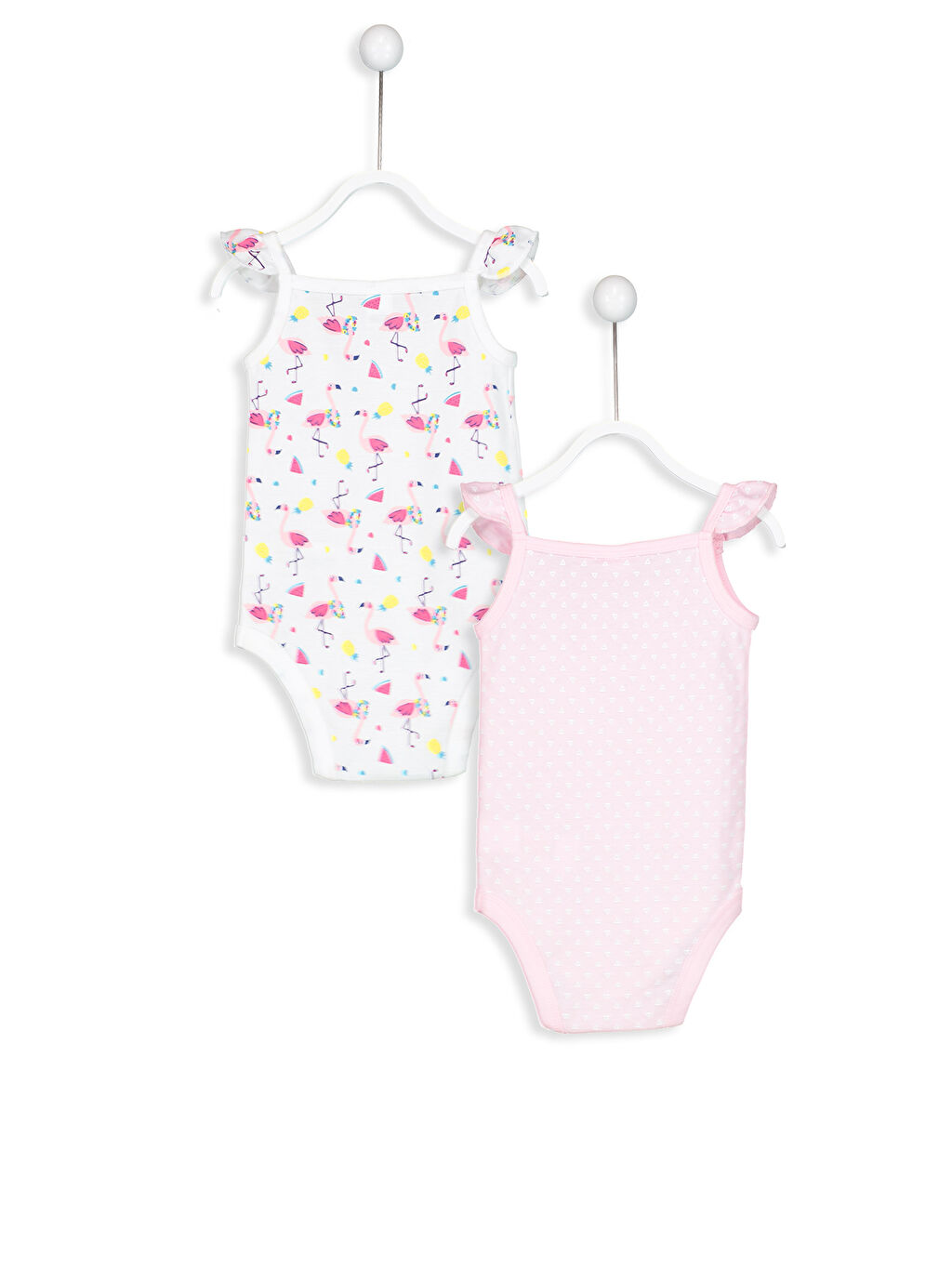Pembe Askılı Kız Bebek Çıtçıtlı Body 2�li LC Waikiki