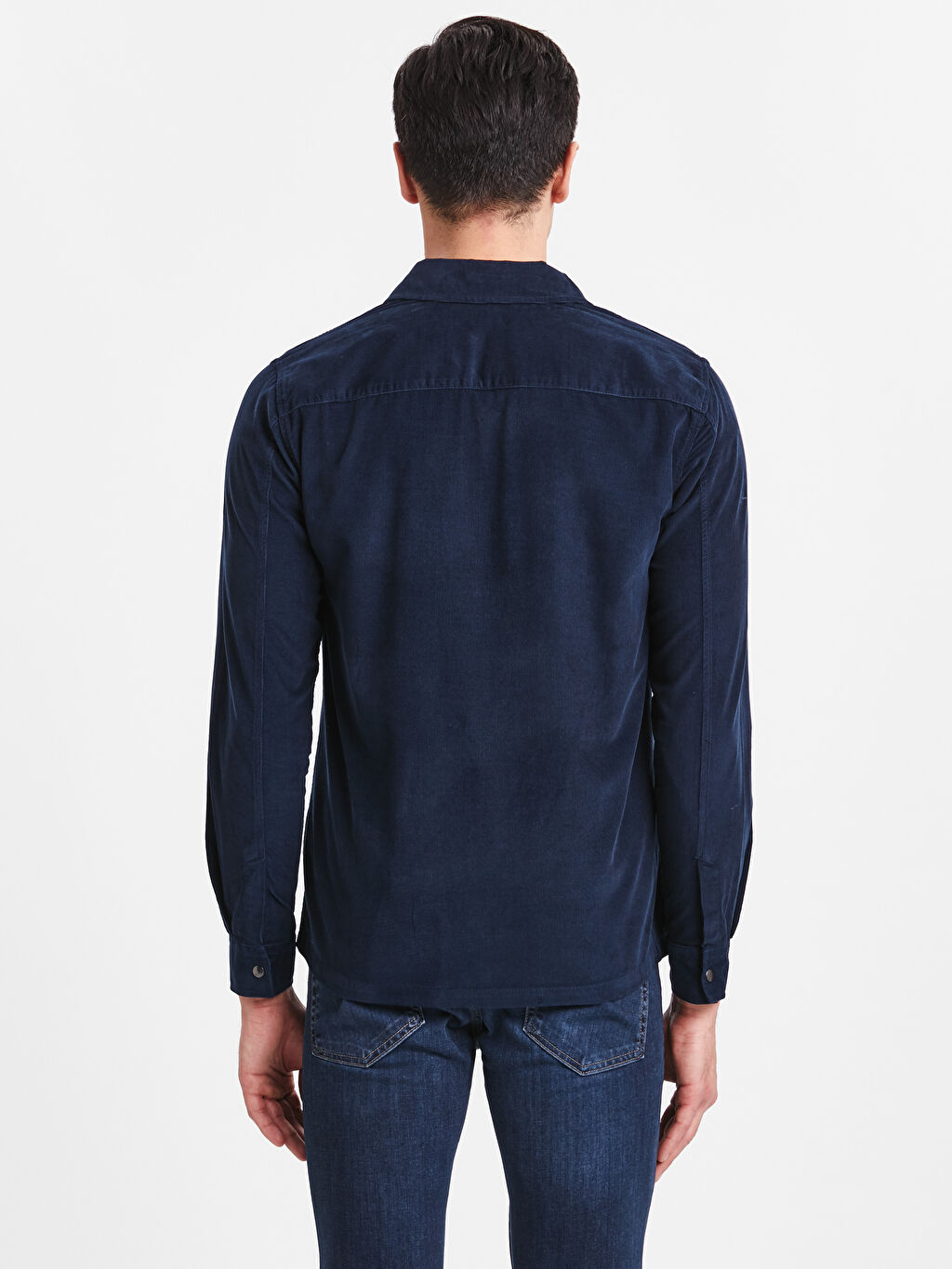 Lacivert Slim Fit Uzun Kollu Fermuarli Kadife Gomlek Lc Waikiki