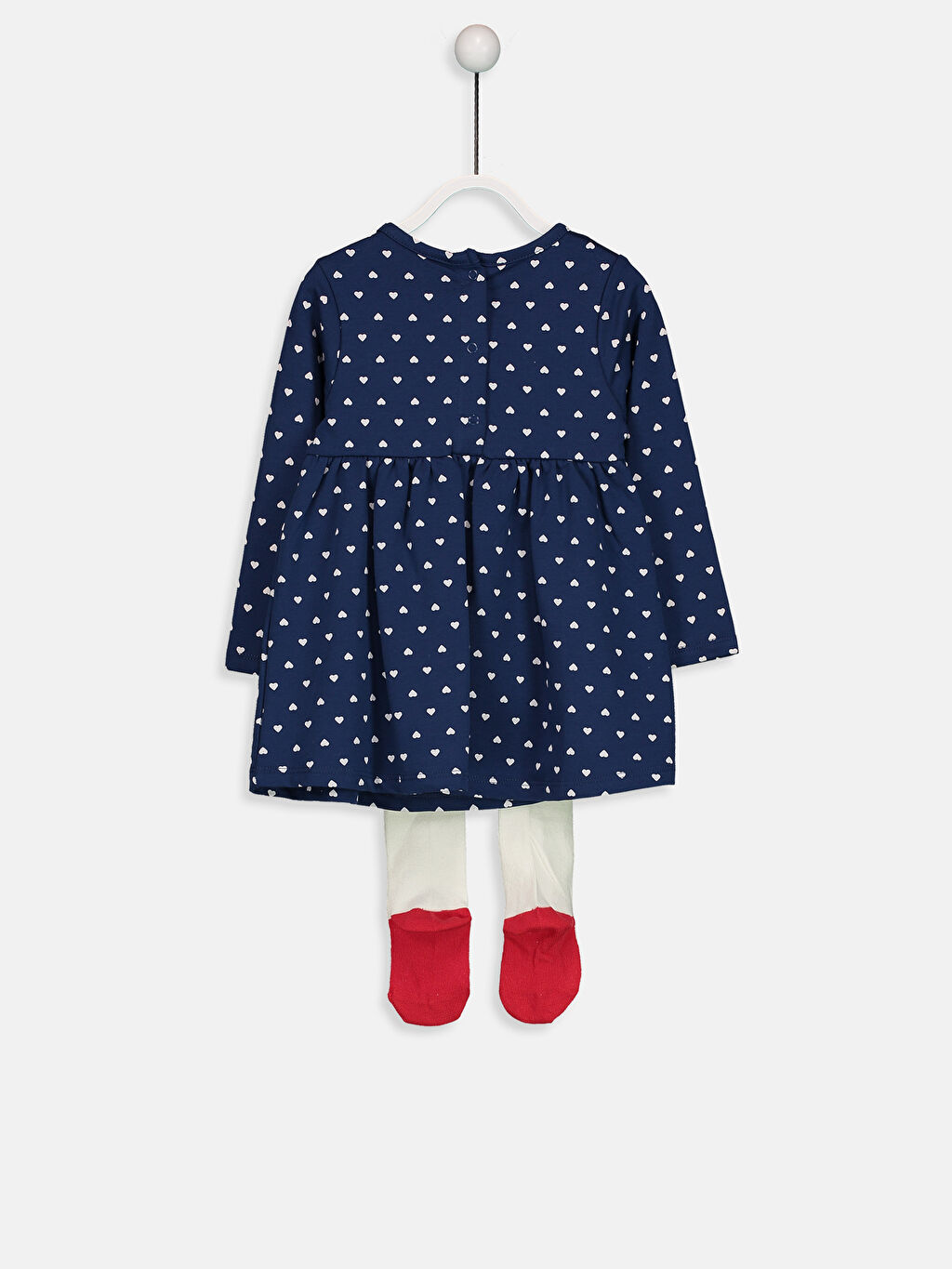 Lacivert Kız Bebek Puantiyeli Elbise LC Waikiki