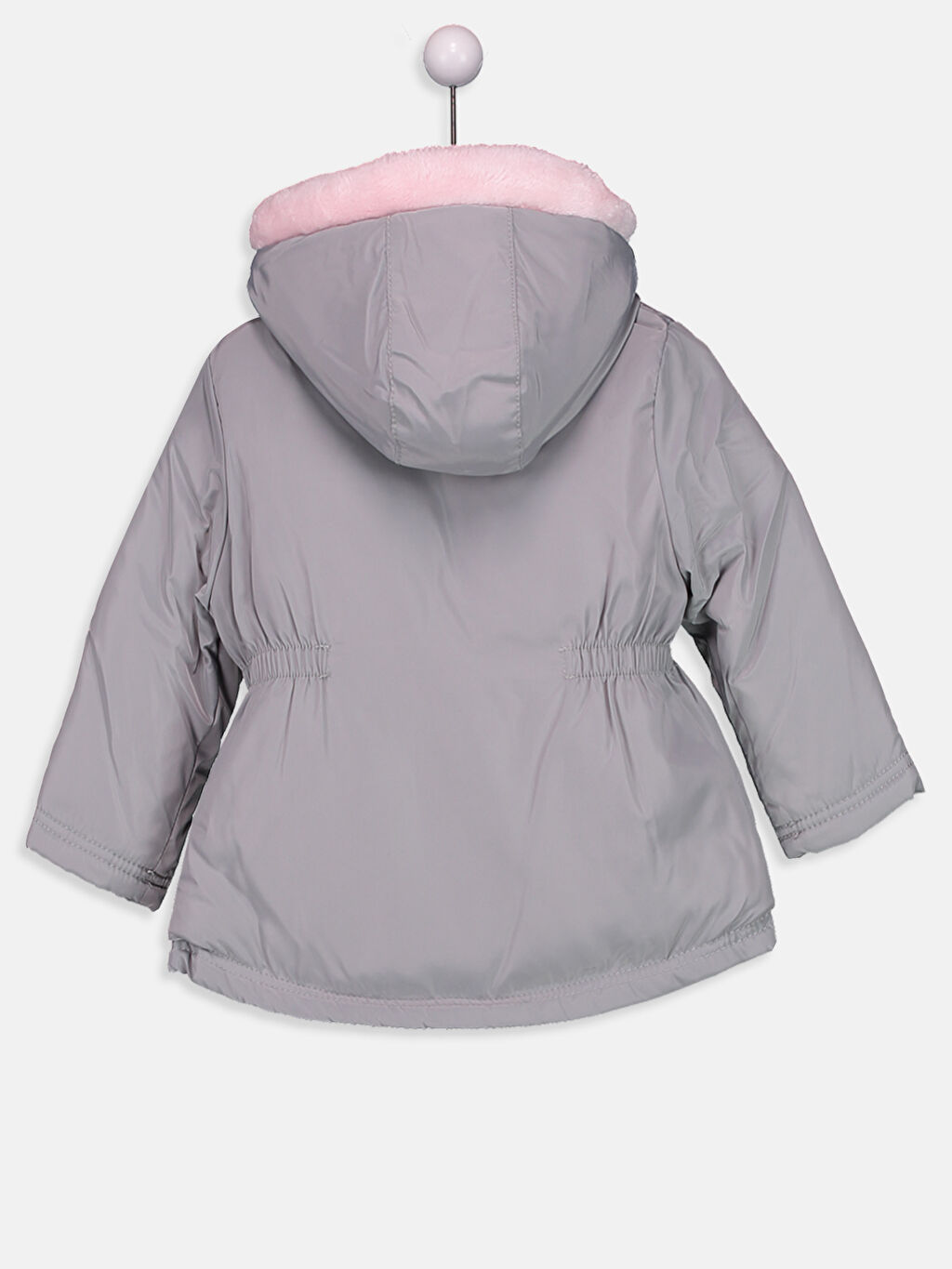 Gri Kız Bebek Kürk Astarlı Kalın Uzun Kaban LC Waikiki