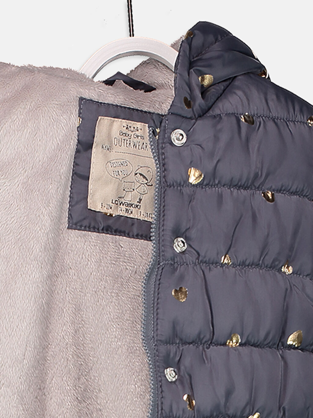 Gri Kız Bebek Uzun Şişme Kaban LC Waikiki Gri Kız Bebek Uzun Şişme Kaban LC Waikiki