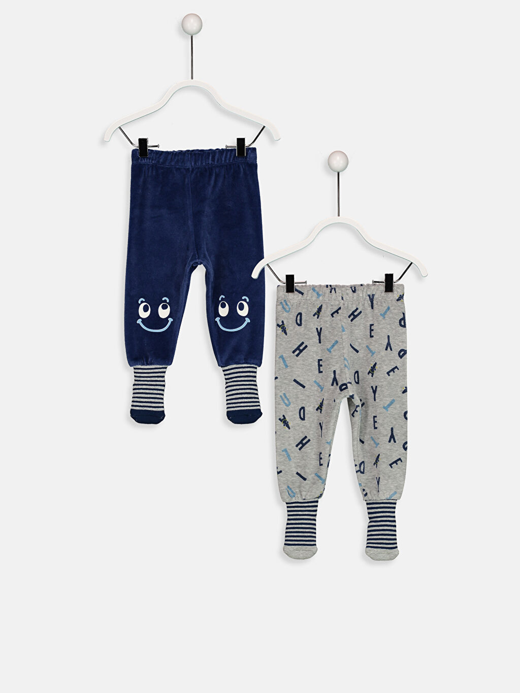 Lacivert Erkek Bebek Kadife Çoraplı Pijama Alt 2�li LC Waikiki