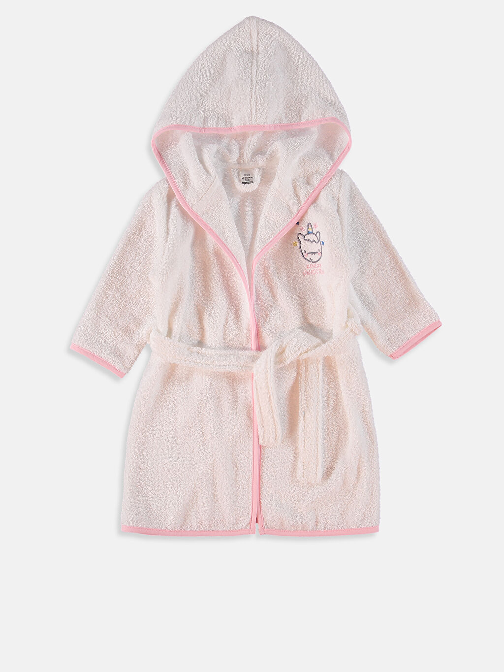 Beyaz Kız Bebek Kapüşonlu Bornoz LC Waikiki