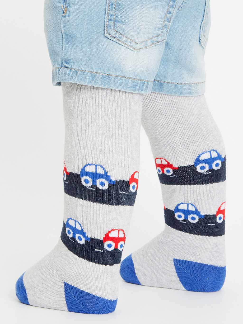 Gri Erkek Bebek Desenli Külotlu Çorap LC Waikiki