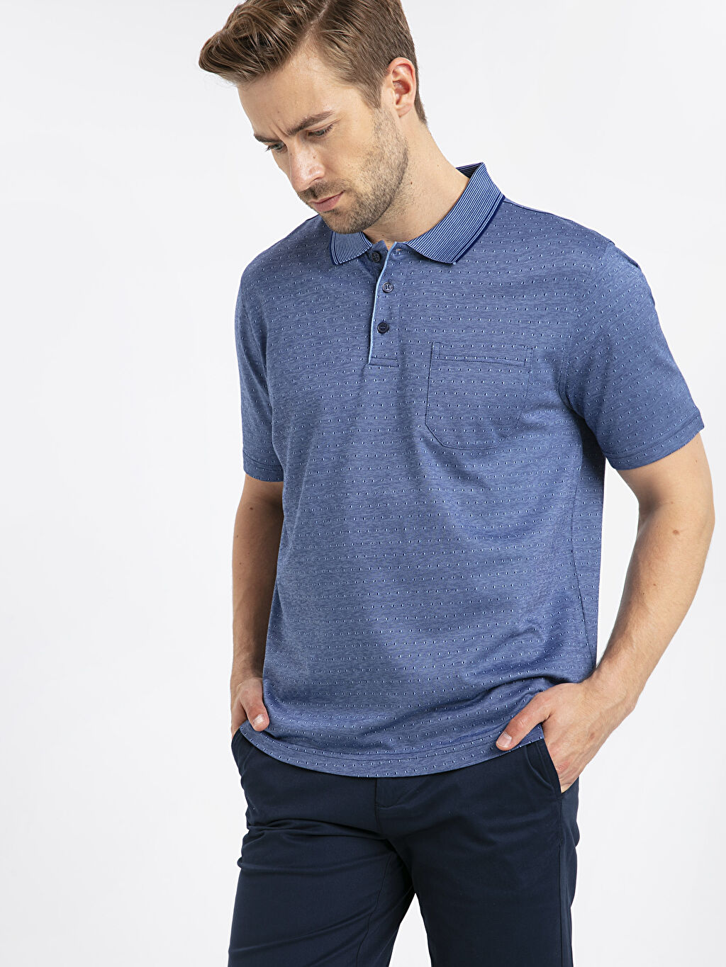 Mavi Polo Yaka Merserize Tisort Lc Waikiki
