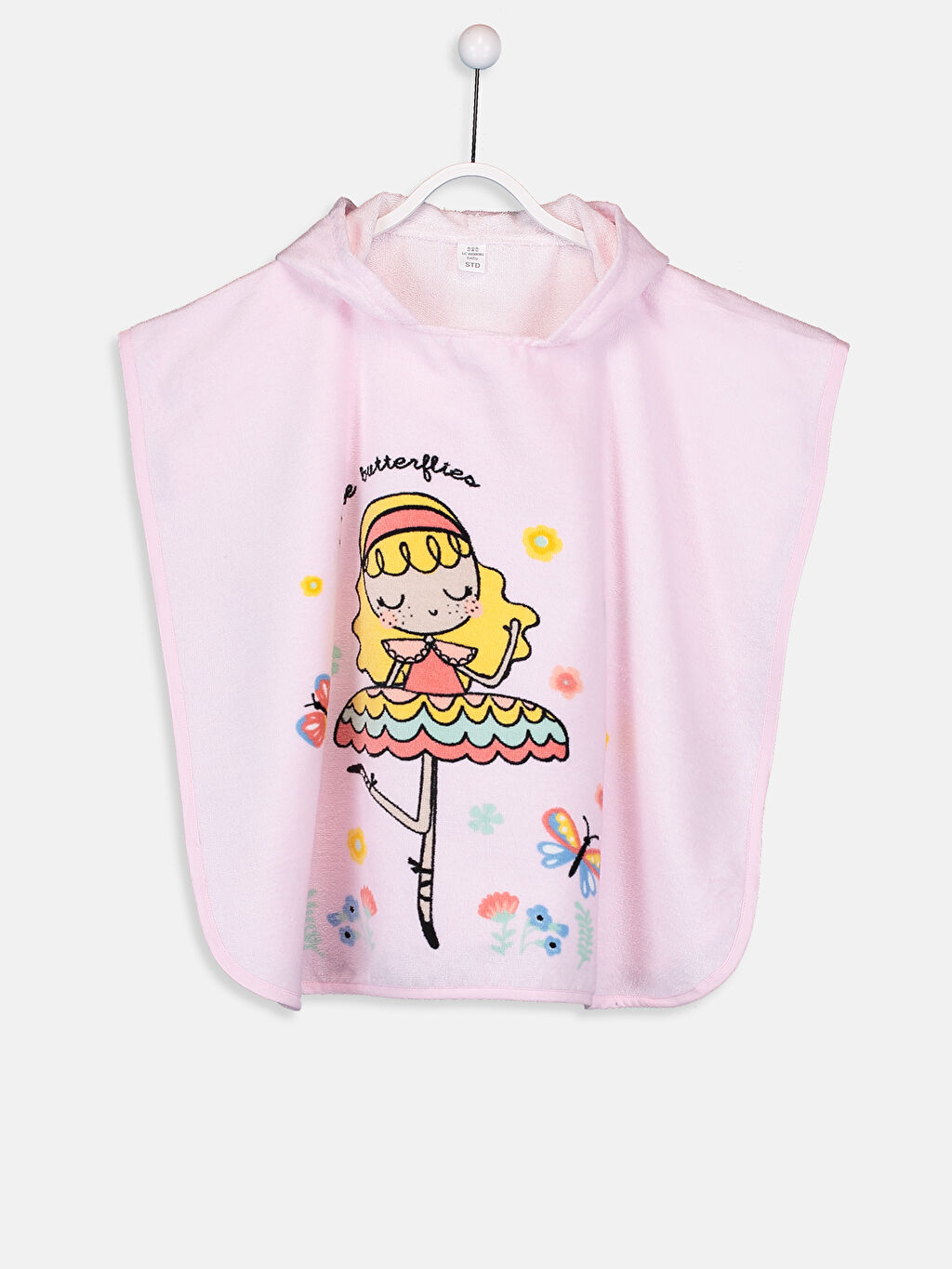 Pembe Kız Bebek Baskılı Bornoz Panço LC Waikiki