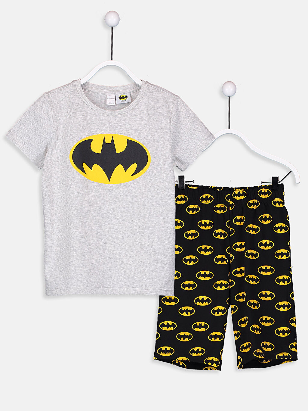 Gri Erkek Çocuk Batman Pamuklu Pijama Takımı LC Waikiki
