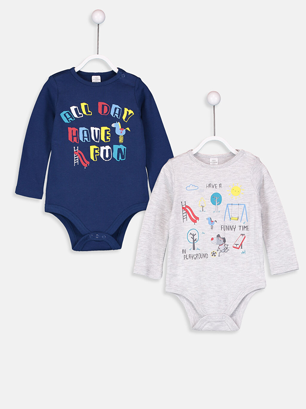 Gri Erkek Bebek Çıtçıtlı Body 2�li LC Waikiki