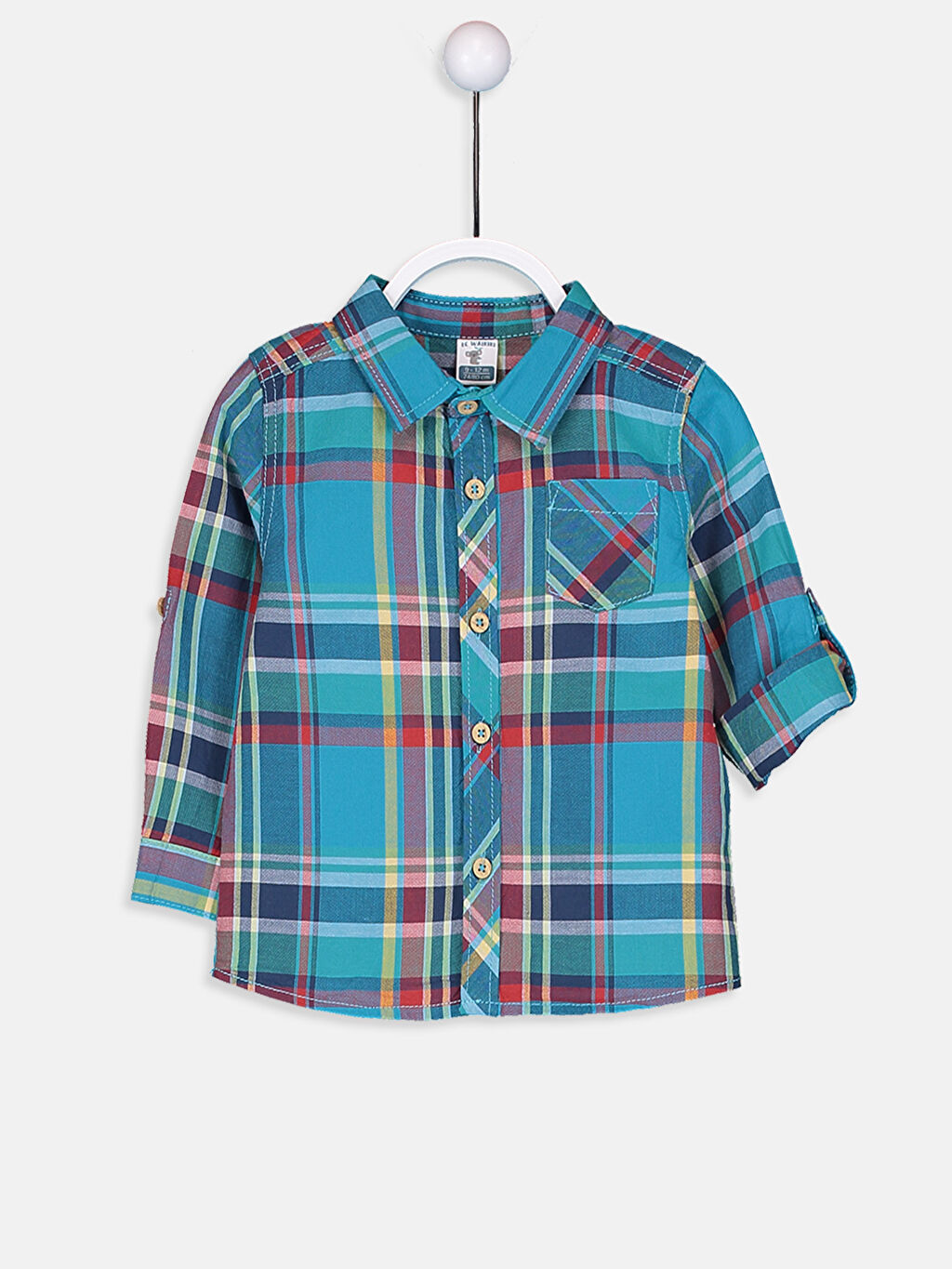 Turkuaz Erkek Bebek Ekoseli Gömlek Ve Jean Pantolon LC
