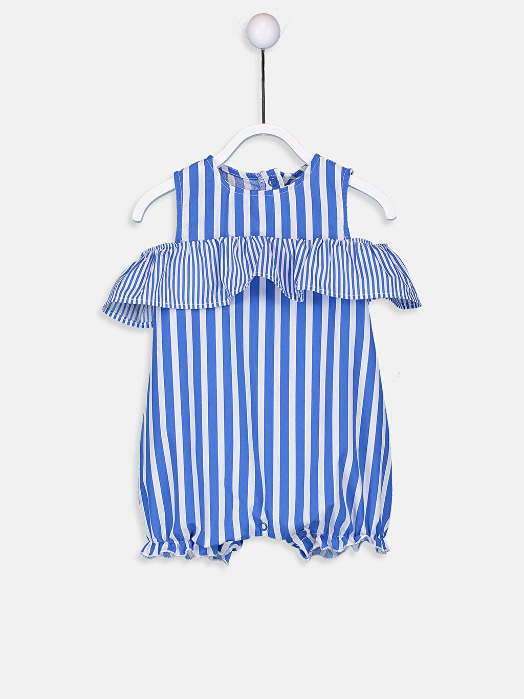 Mavi Mavi Kız Bebek Çizgili Şort Tulum LC Waikiki