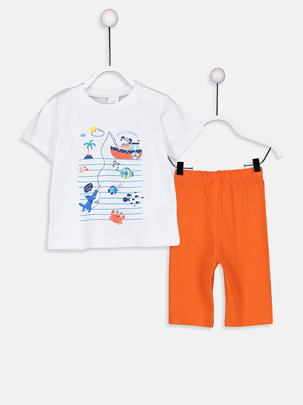 Beyaz Erkek Bebek Pijama Takımı LC Waikiki