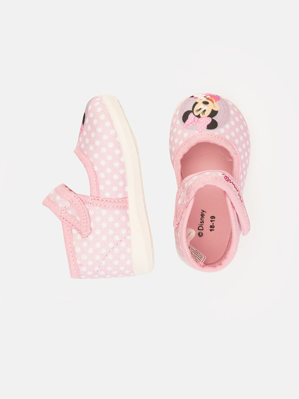 Pembe Kiz Bebek Minnie Mouse Baskili Babet Ayakkabi Lc Waikiki
