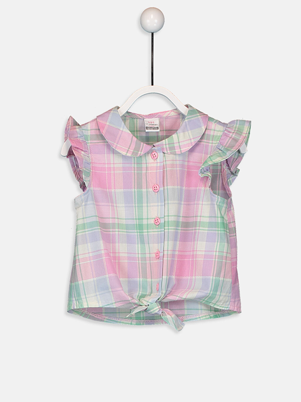 Pembe Pembe Kız Bebek Ekose Poplin Gömlek LC Waikiki