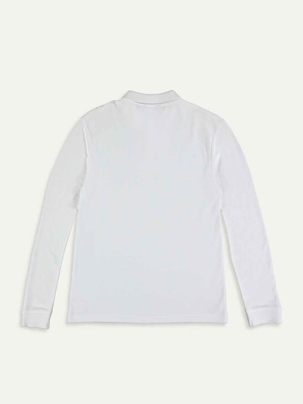 Beyaz Polo Yaka Uzun Kollu Basic Tisort Lc Waikiki