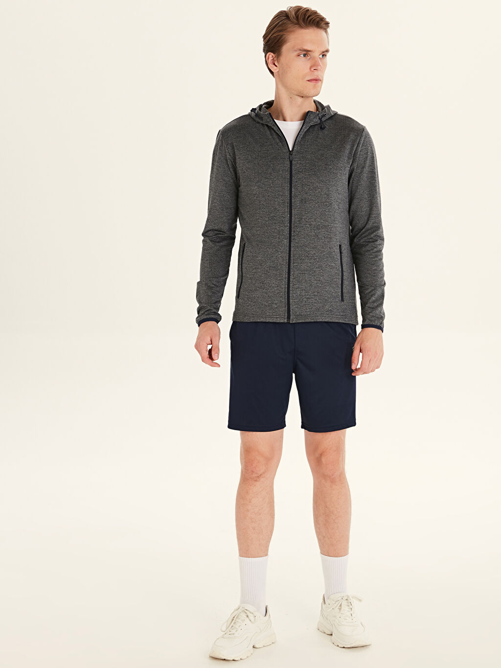 Antrasit Standart Kalip Kapusonlu Aktif Spor Sweatshirt Lc Waikiki