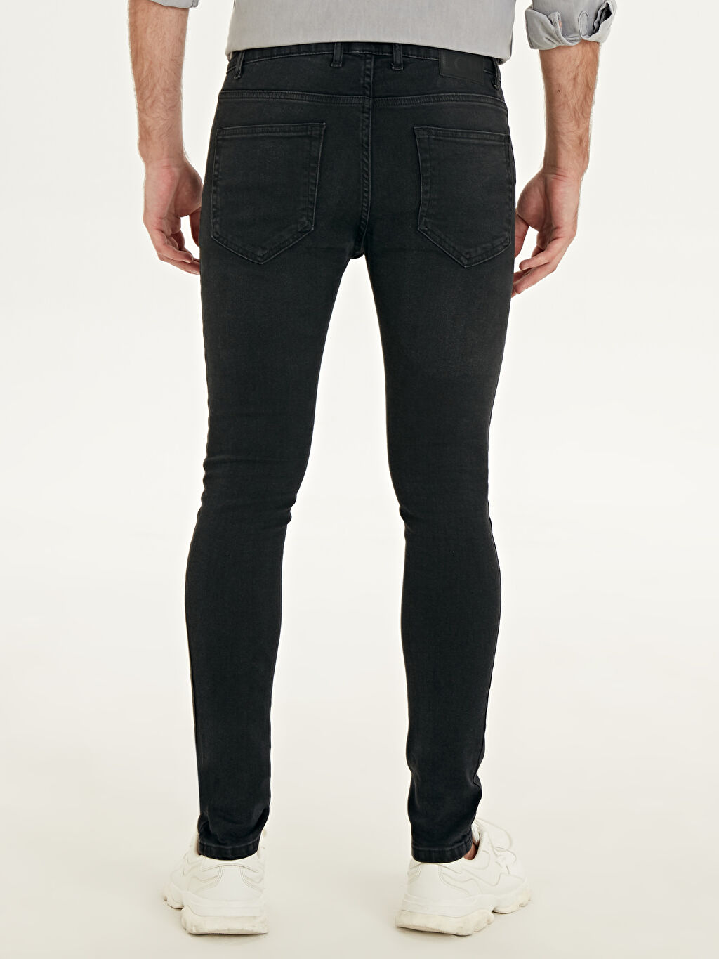 Denim House Gri Erkek Jean Yipratmali Esnek Kumas Slim Fit Denim Pantolon Super Skinny Jean Erkek Kot Pantolonlari Erkek Giysileri