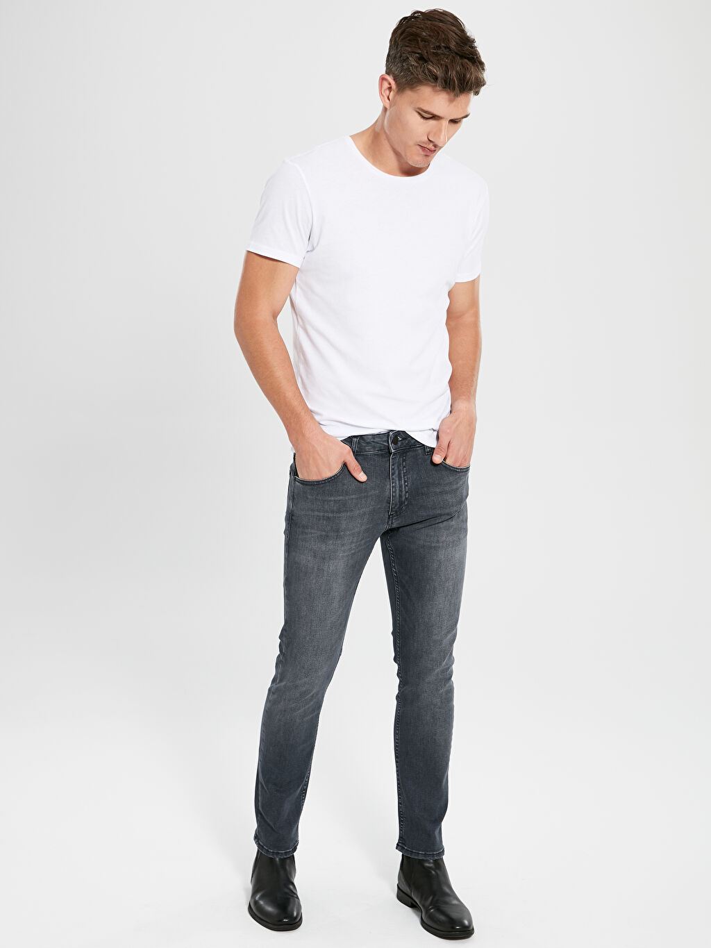 Gri 750 Slim Fit Sis Jean Pantolon Lc Waikiki