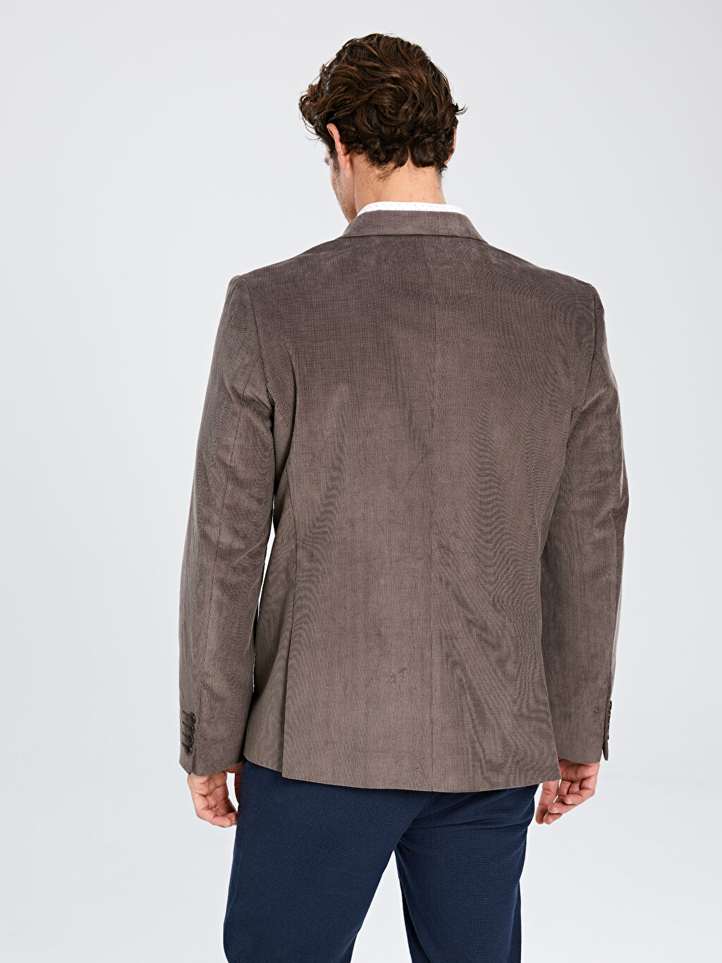 Kahverengi Standart Kalip Dokulu Kadife Blazer Ceket Lc Waikiki