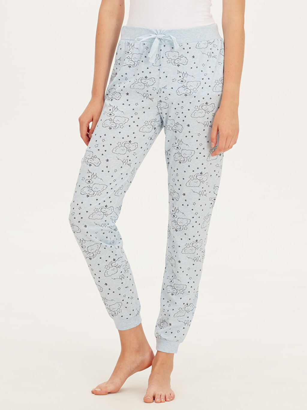 Mavi Desenli Jogger Pijama Alt Lc Waikiki