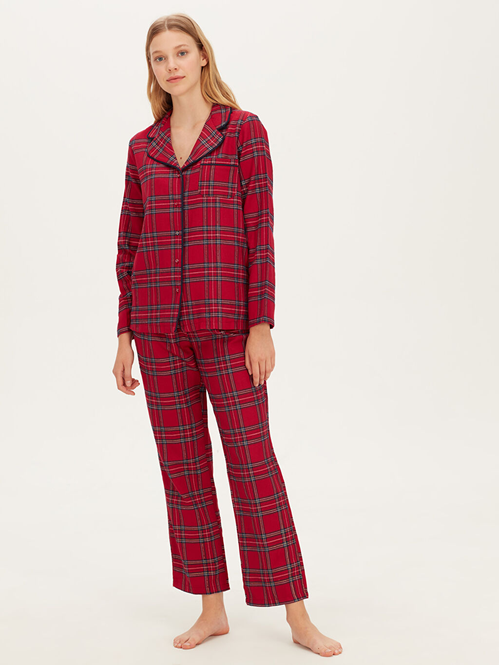 Kirmizi Ekose Pijama Takimi Lc Waikiki