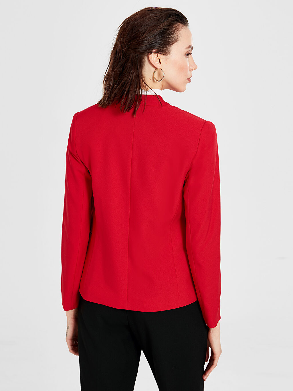 Kirmizi Yakasiz Blazer Ceket Lc Waikiki