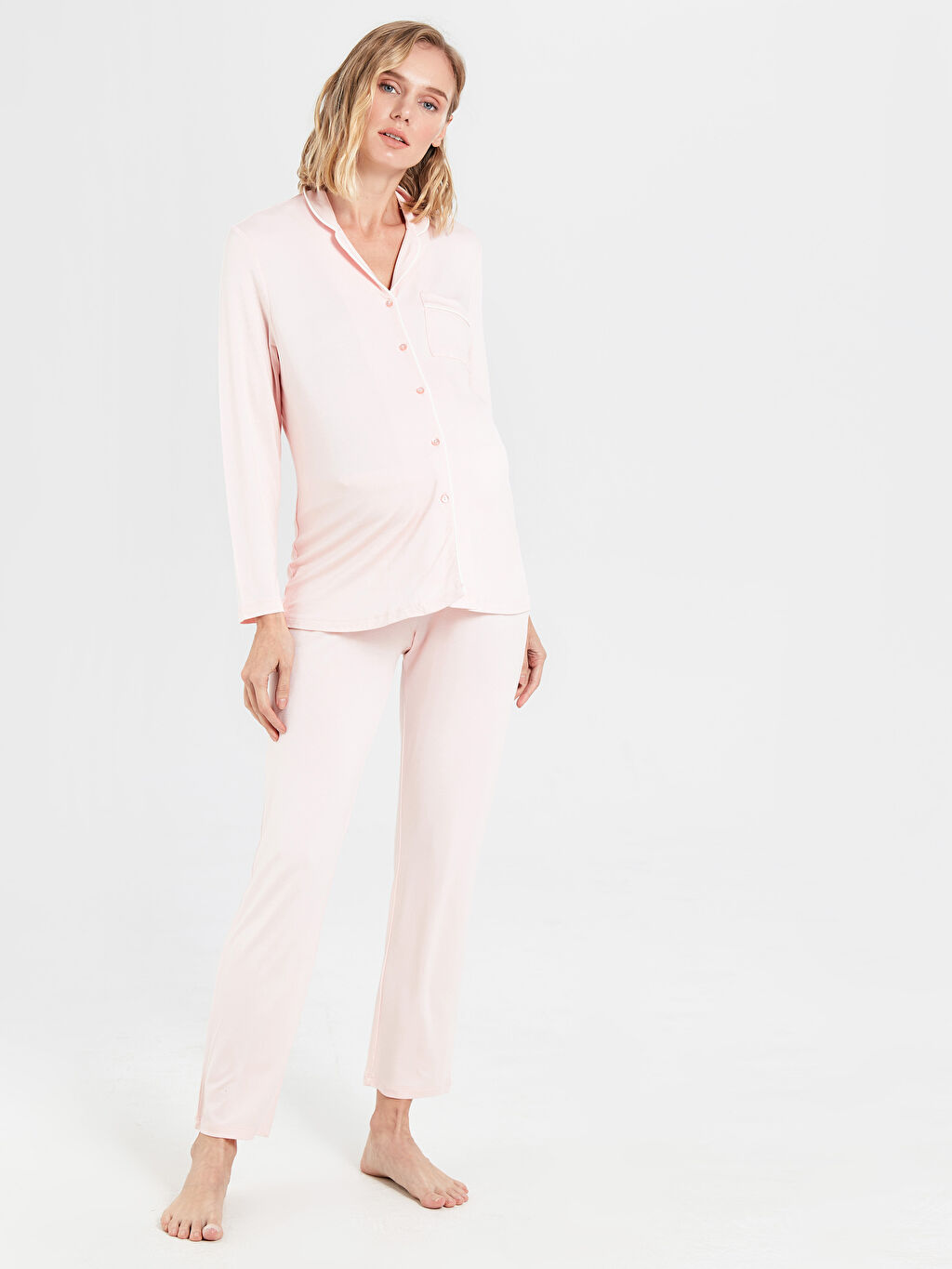 Pembe Viskon Hamile Pijama Takimi Lc Waikiki