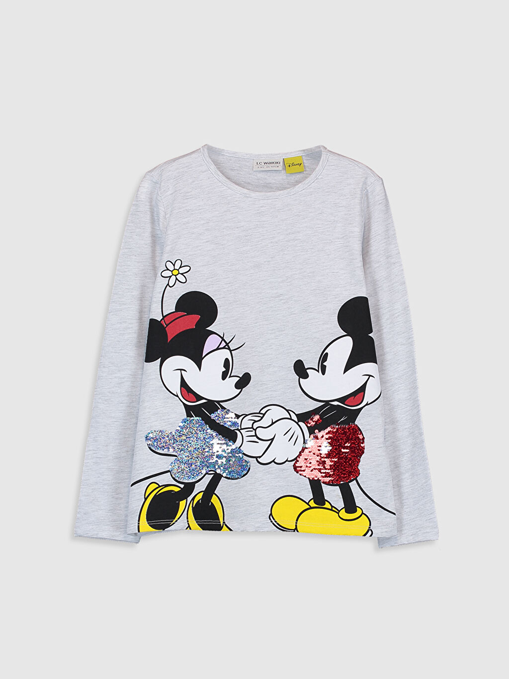 Gri Kiz Cocuk Minnie Mickey Mouse Tisort Lc Waikiki