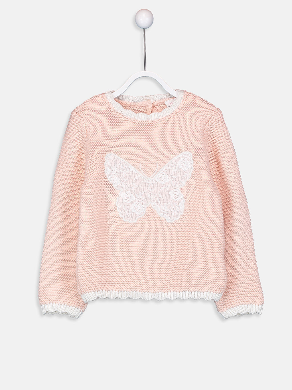 Pembe Kız Bebek Desenli Triko Kazak LC Waikiki Pembe Kız Bebek Desenli Triko Kazak LC Waikiki