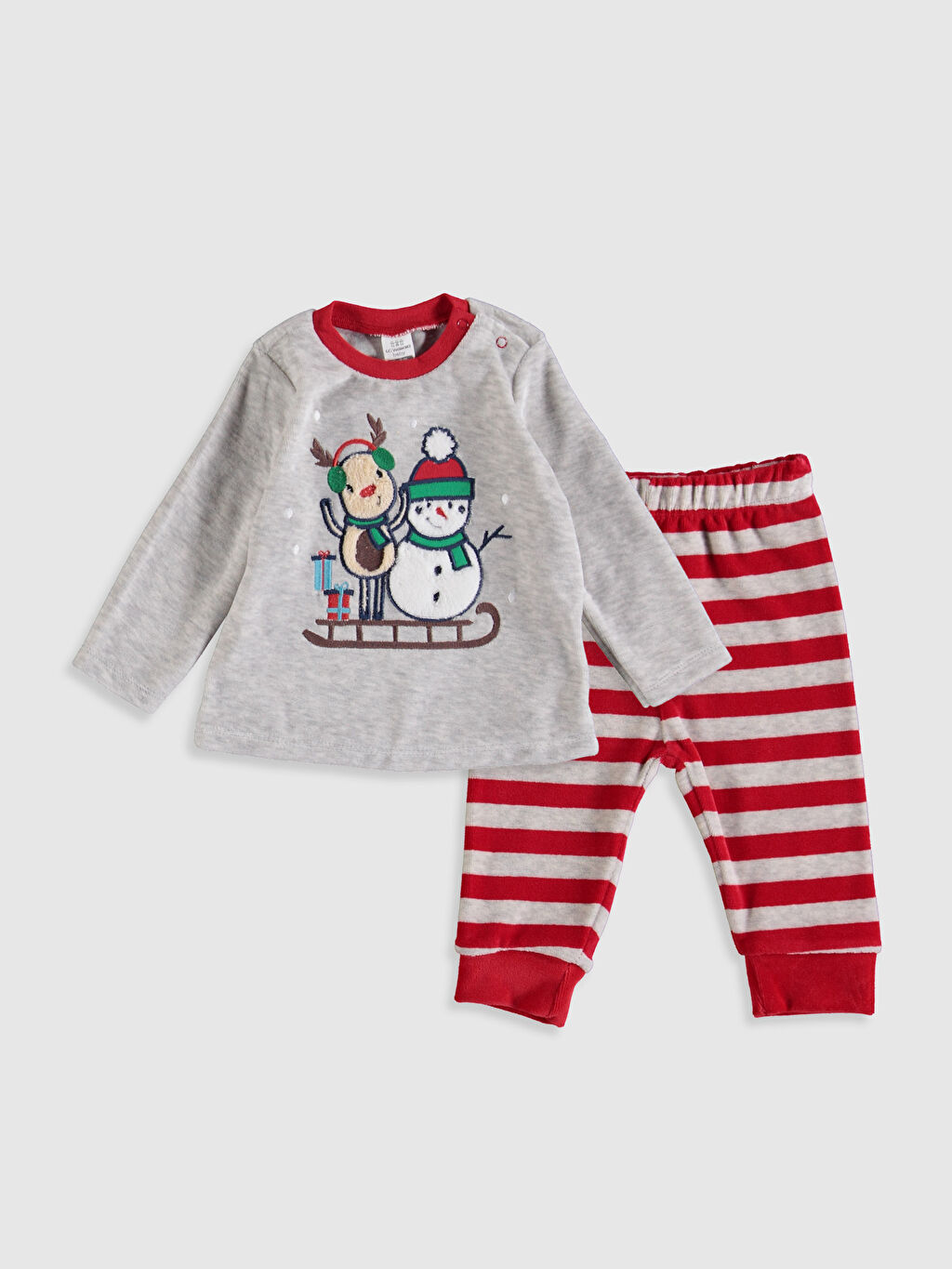 Gri Erkek Bebek Kadife Pijama Takimi Lc Waikiki