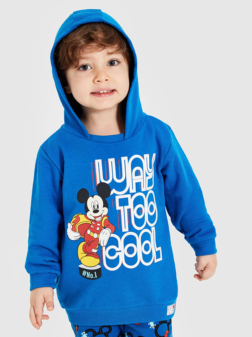 Mavi Erkek Bebek Mickey Mouse Baskılı Eşofman Takımı LC