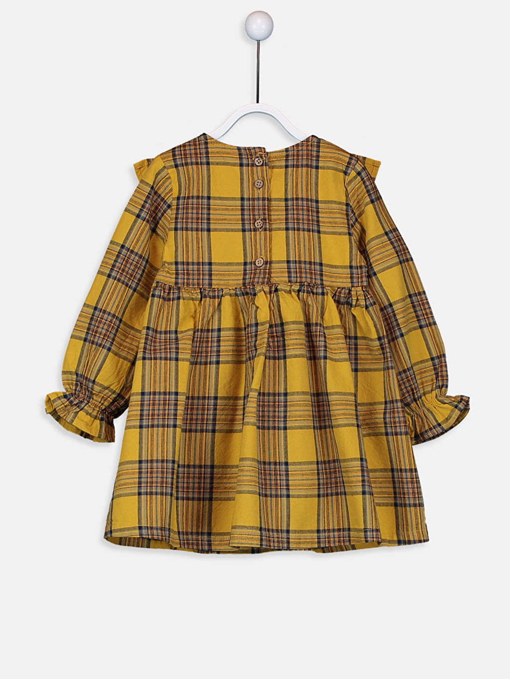 Sarı KIz Bebek Ekose Elbise LC Waikiki