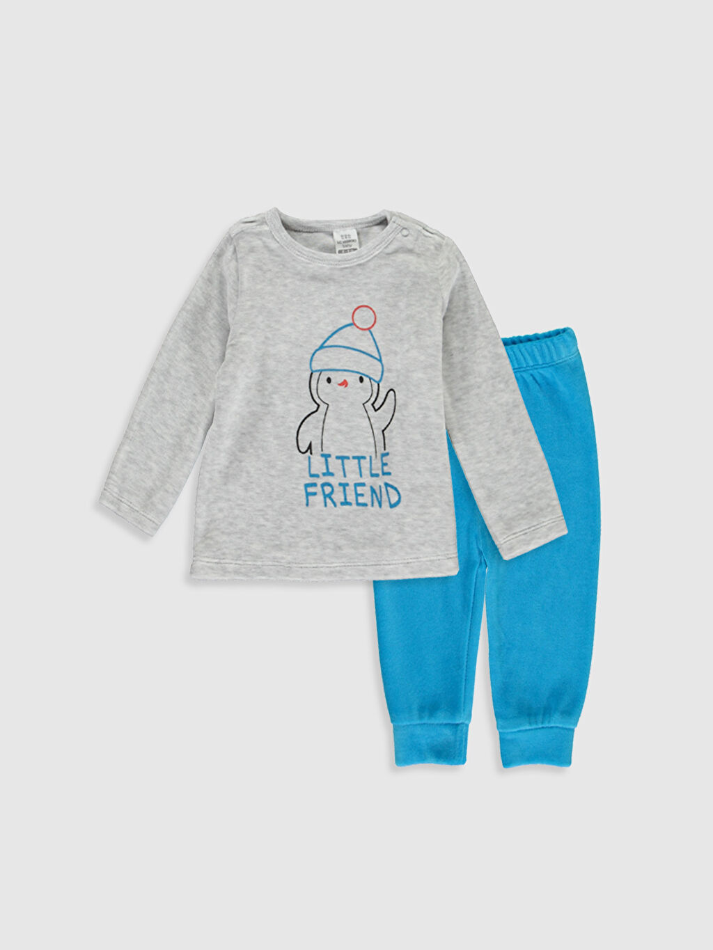 Gri Erkek Bebek Kadife Pijama Takimi Lc Waikiki