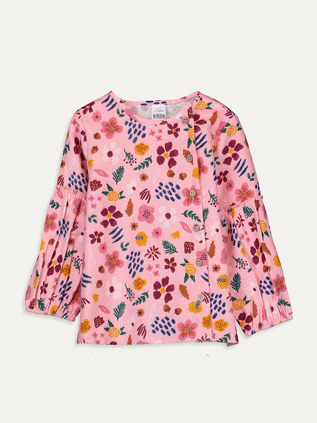 Pembe Kız Bebek Desenli Twill Gömlek LC Waikiki