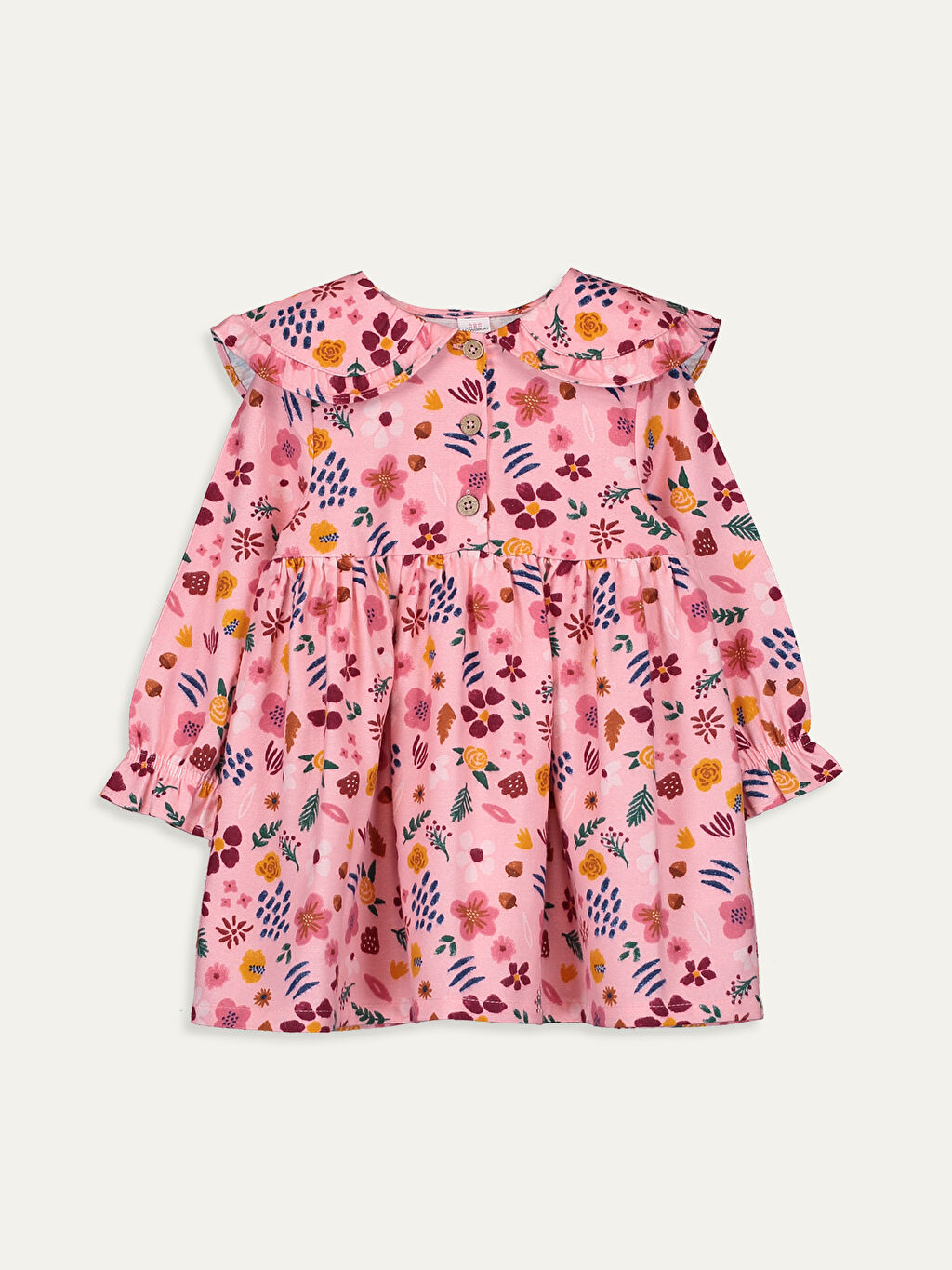 Kirmizi Kiz Bebek Desenli Twill Elbise Lc Waikiki