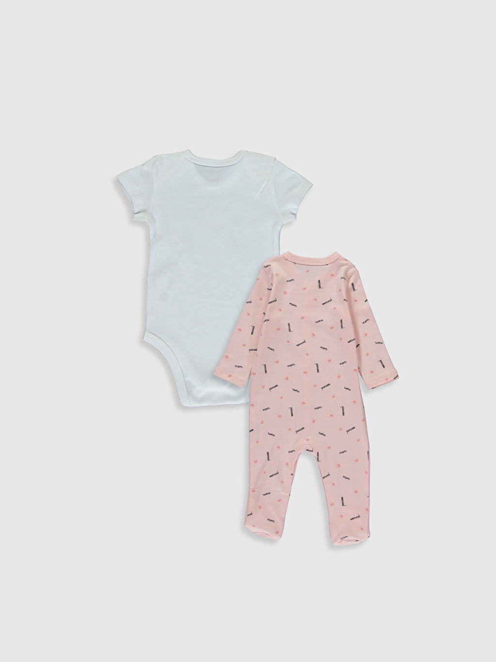 Pembe LCW GREEN Bisiklet Yaka Baskılı Pamuklu Kız Bebek