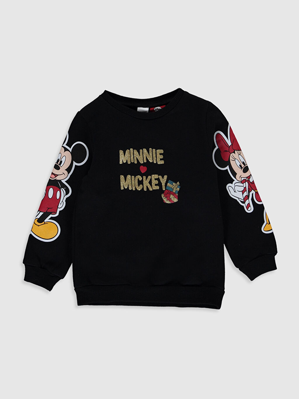 Siyah Kiz Bebek Mickey Ve Minnie Mouse Baskili Sweatshirt Lc Waikiki