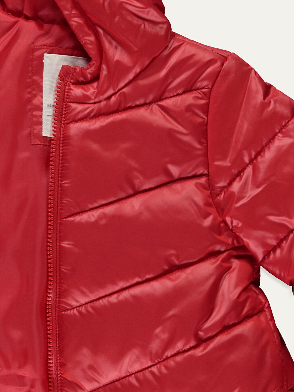 Kırmızı Kırmızı Kız Bebek Kapüşonlu Fermuarlı Mont LC