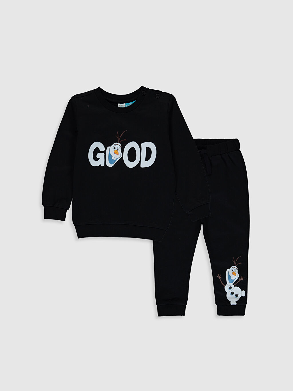 Siyah Erkek Bebek Karlar Ülkesi Olaf Baskılı Takım 2�li
