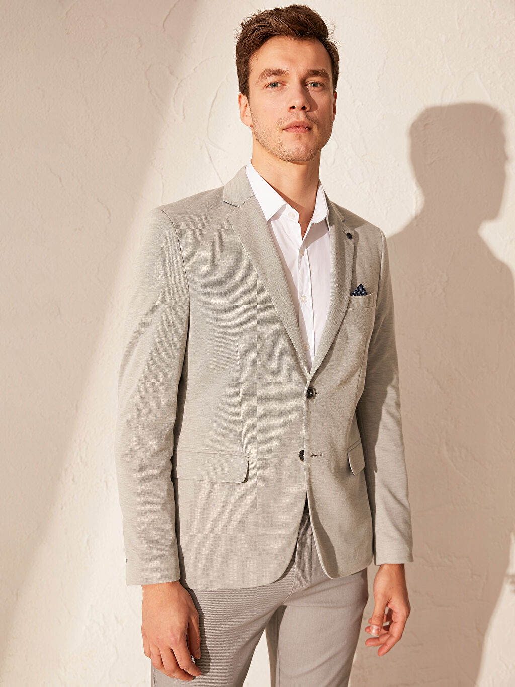 Gri Dar Kalip Blazer Ceket Lc Waikiki
