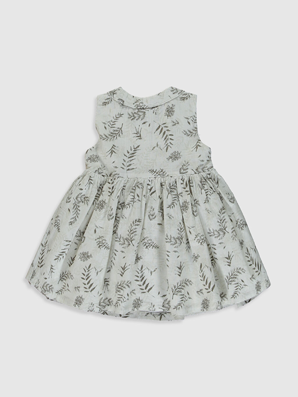 Gri Kız Bebek Desenli Poplin Elbise Aile Kombini LC Waikiki