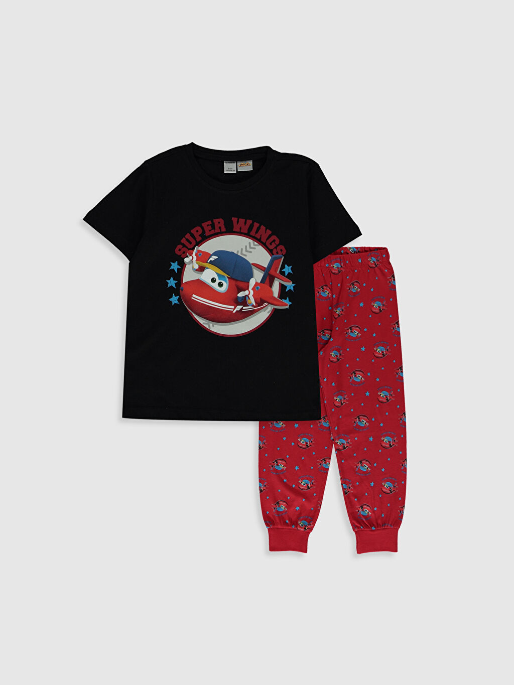 Kirmizi Erkek Cocuk Harika Kanatlar Baskili Pamuklu Pijama Takimi Lc Waikiki