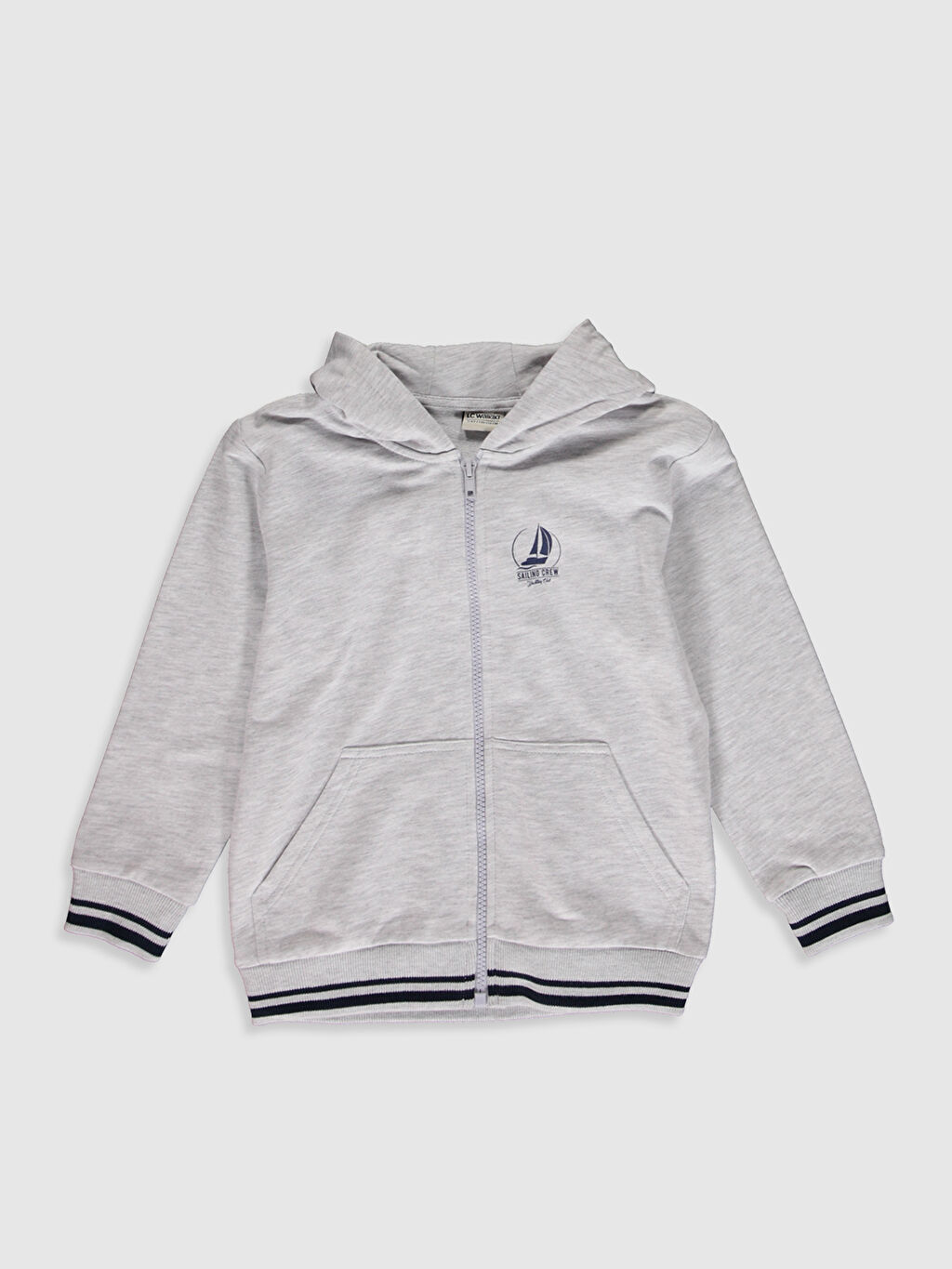 Gri Erkek Cocuk Fermuarli Kapusonlu Sweatshirt Lc Waikiki