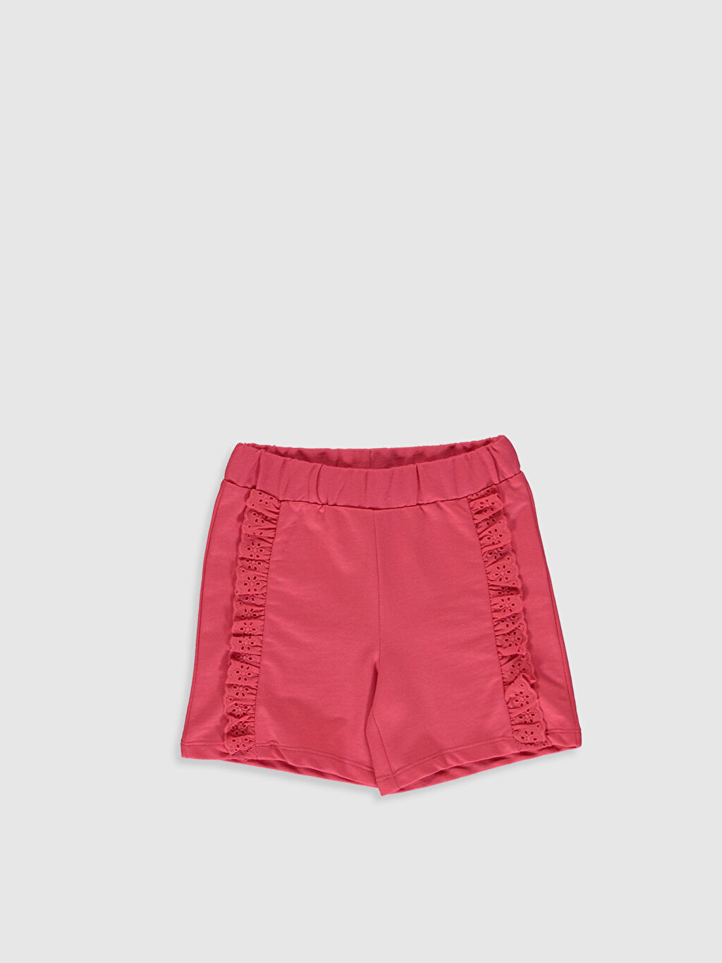 Kirmizi Kiz Cocuk Fisto Detayli Pamuklu Sort Lc Waikiki